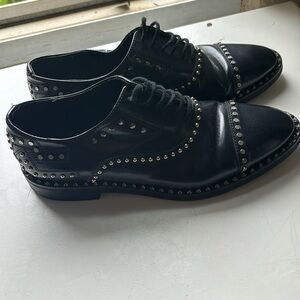 Zadig and Voltaire Navy Blue Studded Oxford shoe size 40 (9.5us)